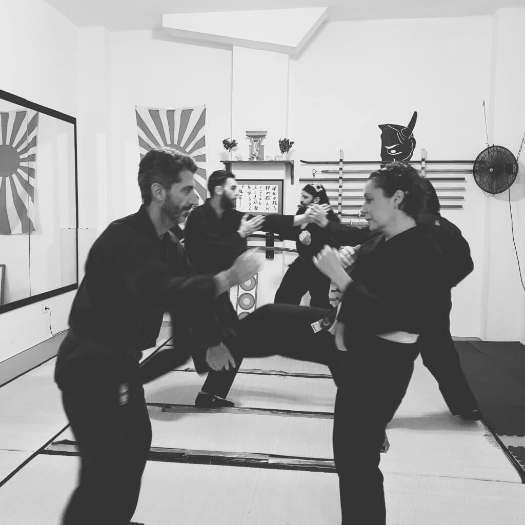 Realizando técnicas básicasdel Temario de Kyu